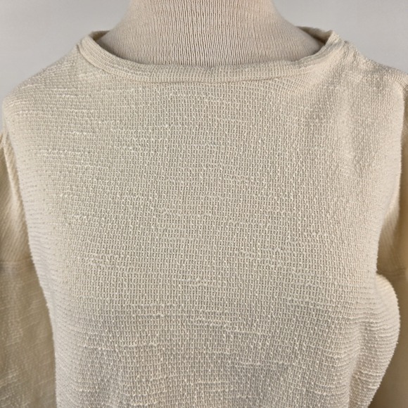 Vero Moda Women's Top Textured Cotton/Linen Cream Small Waist Ties Classic *READ - Picture 3 of 12